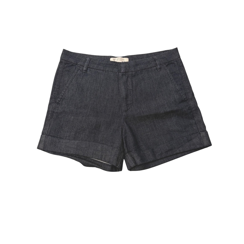 Guess Womens Denim Shorts Dark Wash Cuffed Waistband Size 26
